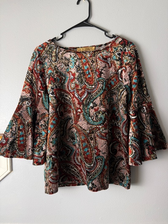 Nipon Boutique Tops - Nipon Boutique Multicolor Paisley Tunic Top